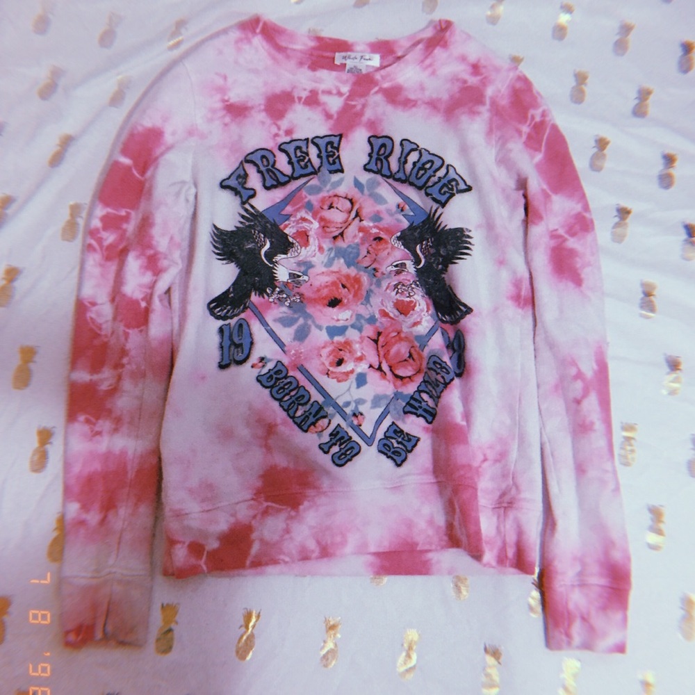 ™️pink tie dye crewneck sweater